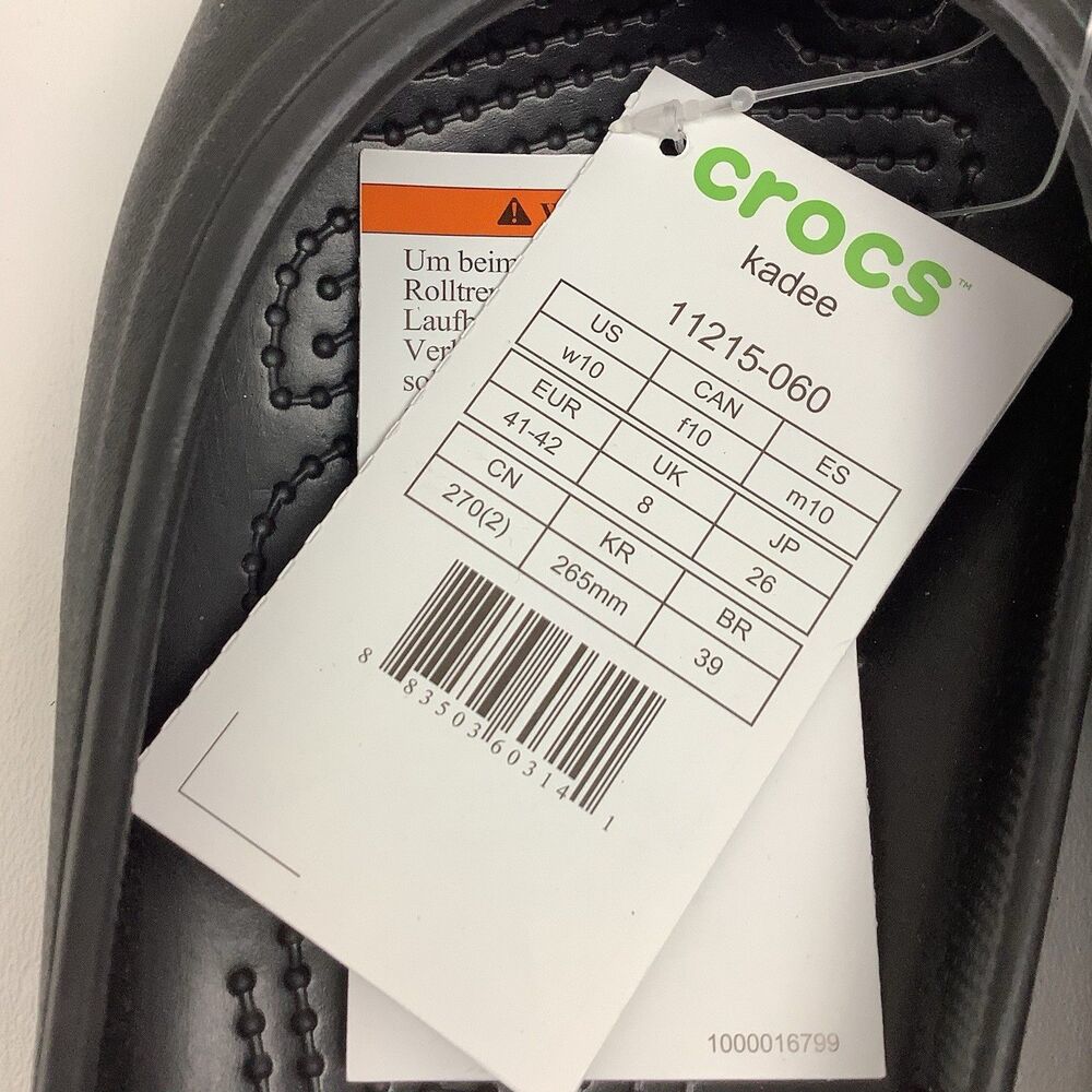 Crocs Kadee Black Slingback Sandals Flat Shoes Slip-on Close Toe Women 10 NEW - Picture 8 of 9
